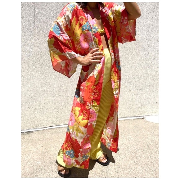 Nwt Spell & The Gypsy Tyler Maxi Robe Chili Red Size S/M - Picture 3 of 14